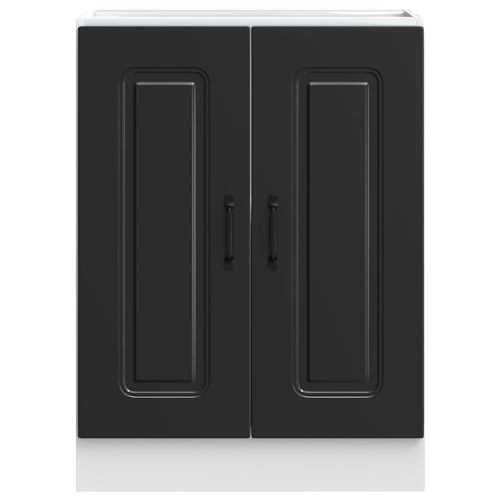 Spoelbakonderkast Kalmar 60x46x81,5 cm bewerkt hout zwart is nu te koop bij PeponiXL, paradijselijk wonen!