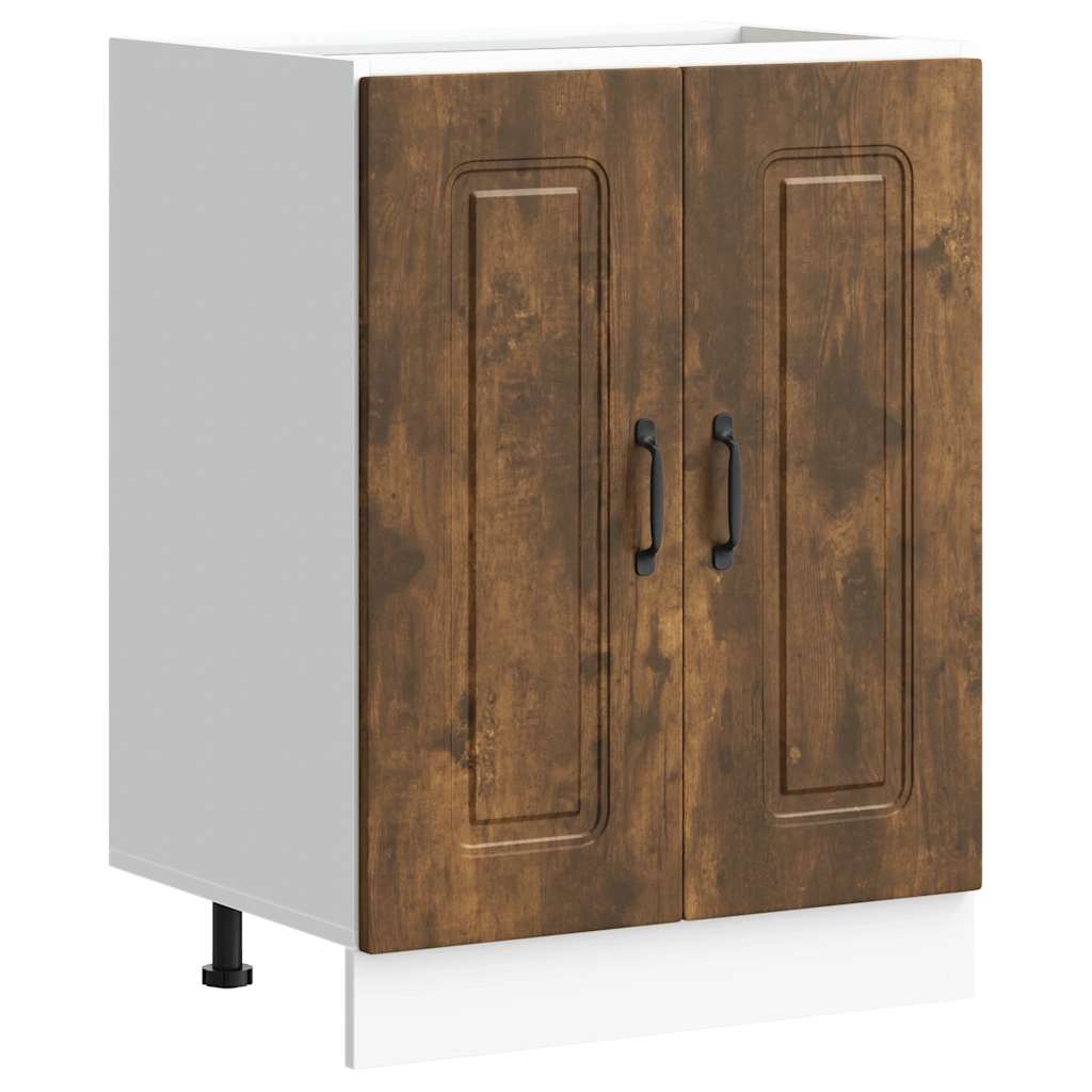 Spoelbakonderkast Kalmar 60x46x81,5cm bewerkt hout gerookteiken is nu te koop bij PeponiXL, paradijselijk wonen!