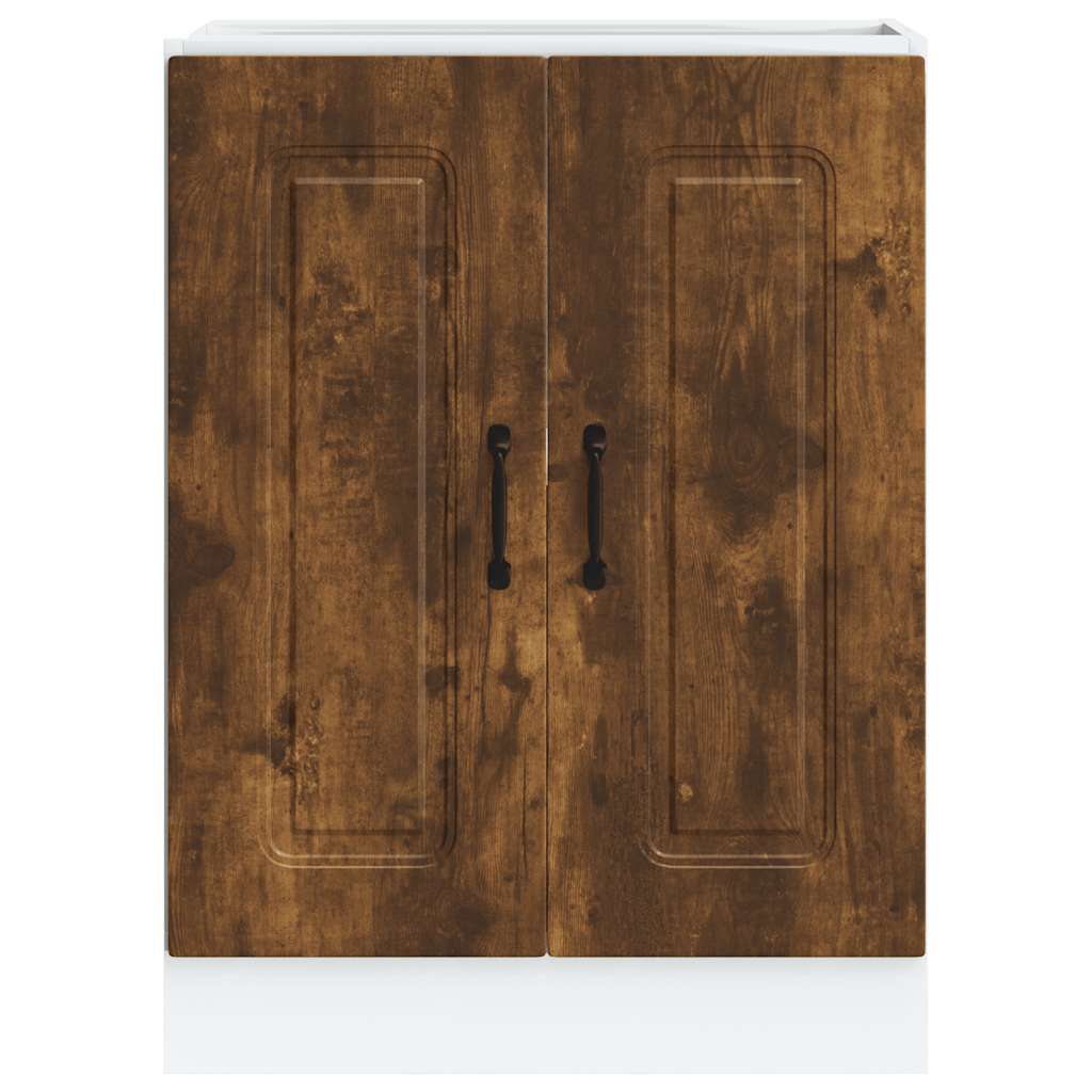 Spoelbakonderkast Kalmar 60x46x81,5cm bewerkt hout gerookteiken is nu te koop bij PeponiXL, paradijselijk wonen!