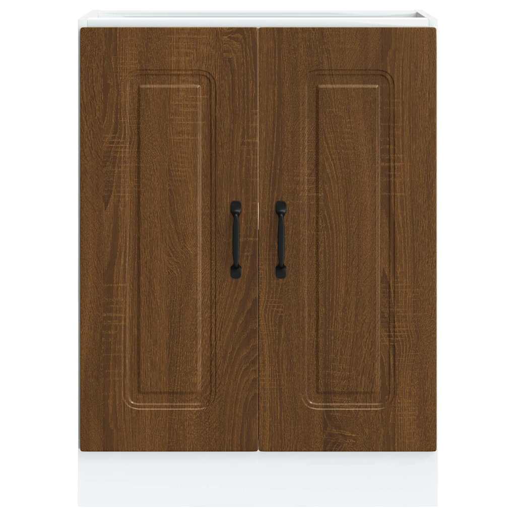 Spoelbakonderkast Kalmar 60x46x81,5 cm hout bruin eikenkleurig is nu te koop bij PeponiXL, paradijselijk wonen!