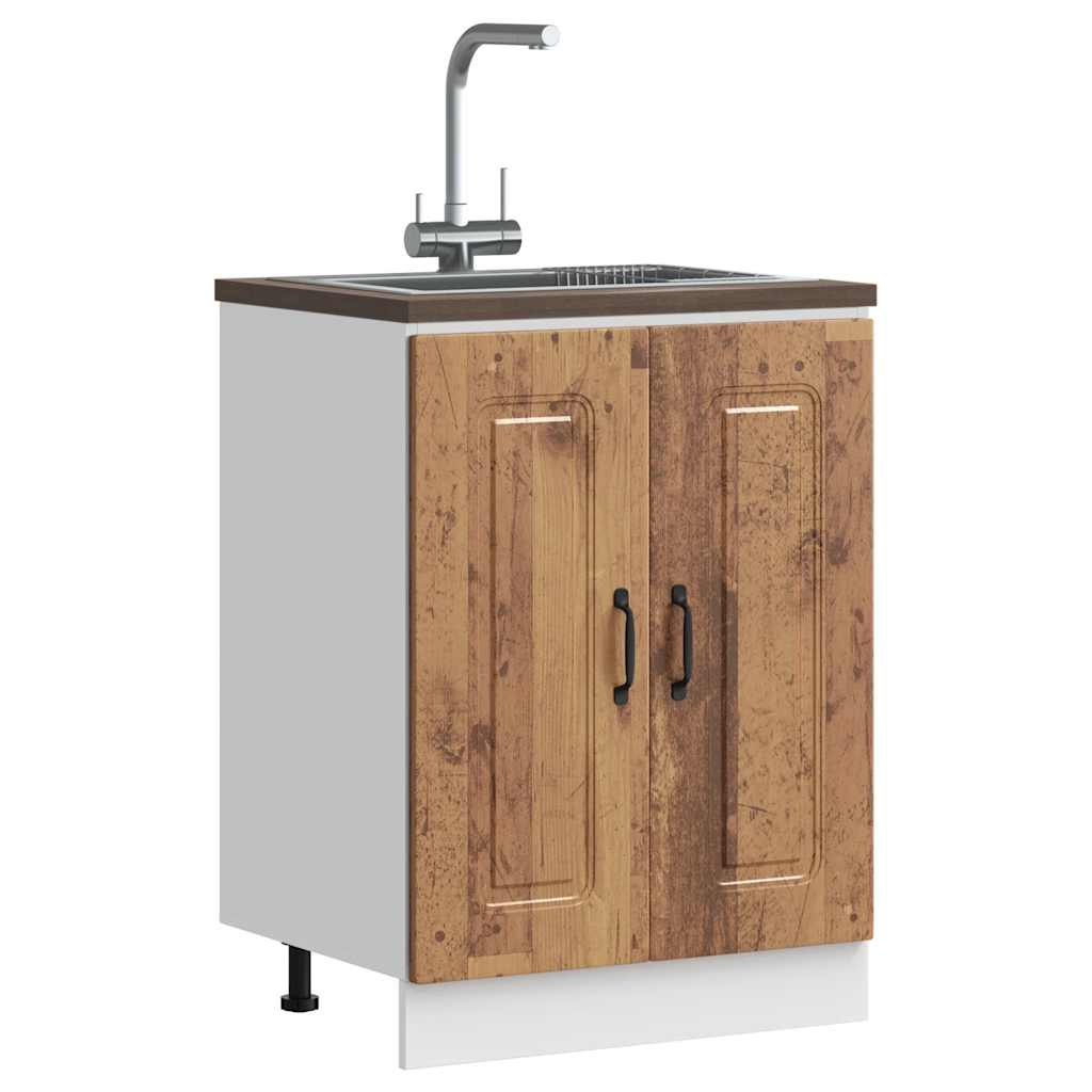 Spoelbakonderkast Kalmar 60x46x81,5 cm bewerkt hout oud hout is nu te koop bij PeponiXL, paradijselijk wonen!