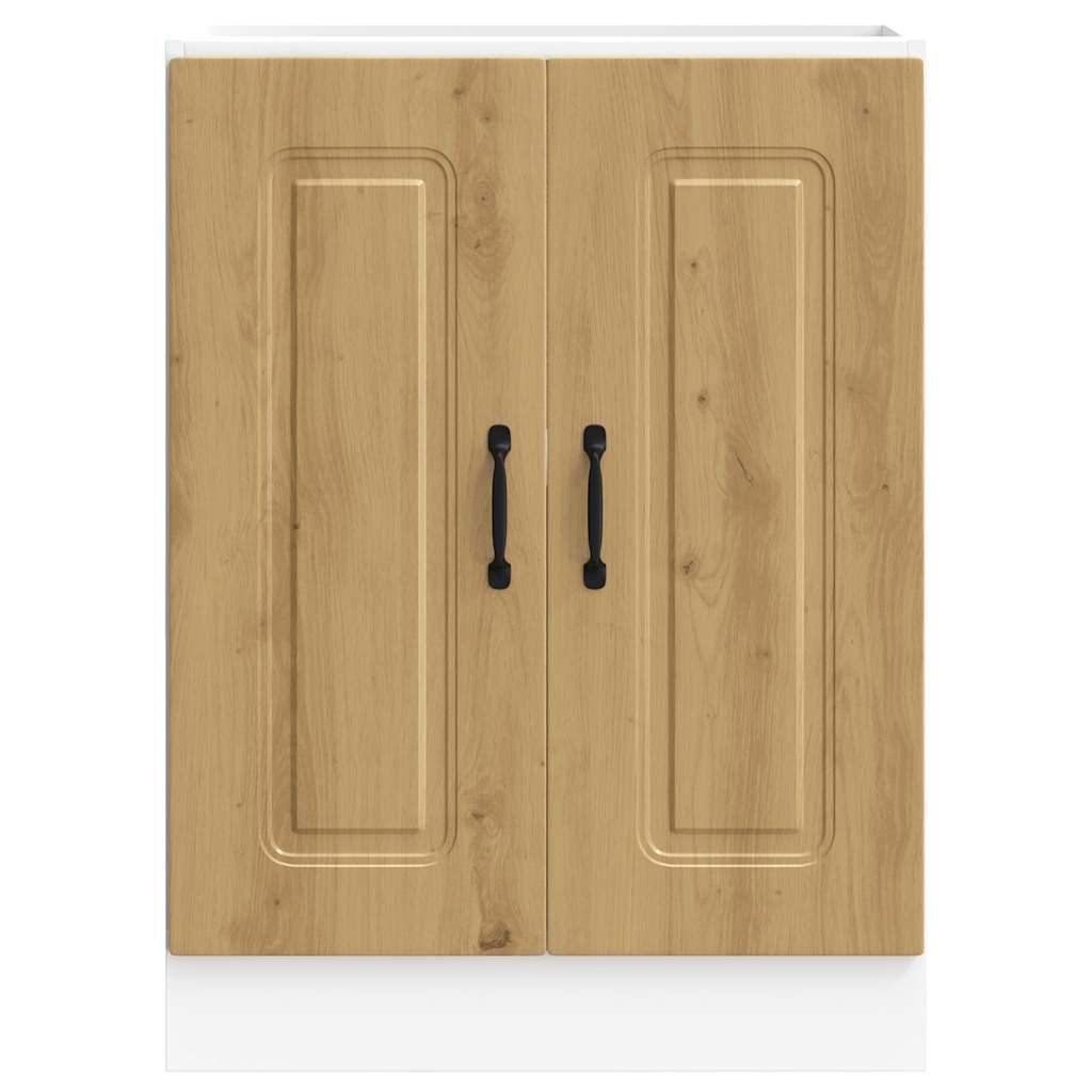 Spoelbakonderkast Kalmar 60x46x81,5 cm hout artisanaal eiken is nu te koop bij PeponiXL, paradijselijk wonen!