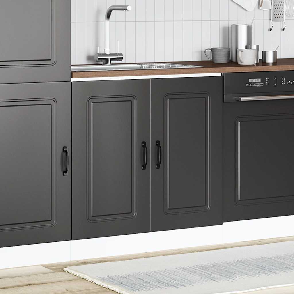 Spoelbakonderkast Kalmar 80x46x81,5 cm bewerkt hout zwart is nu te koop bij PeponiXL, paradijselijk wonen!