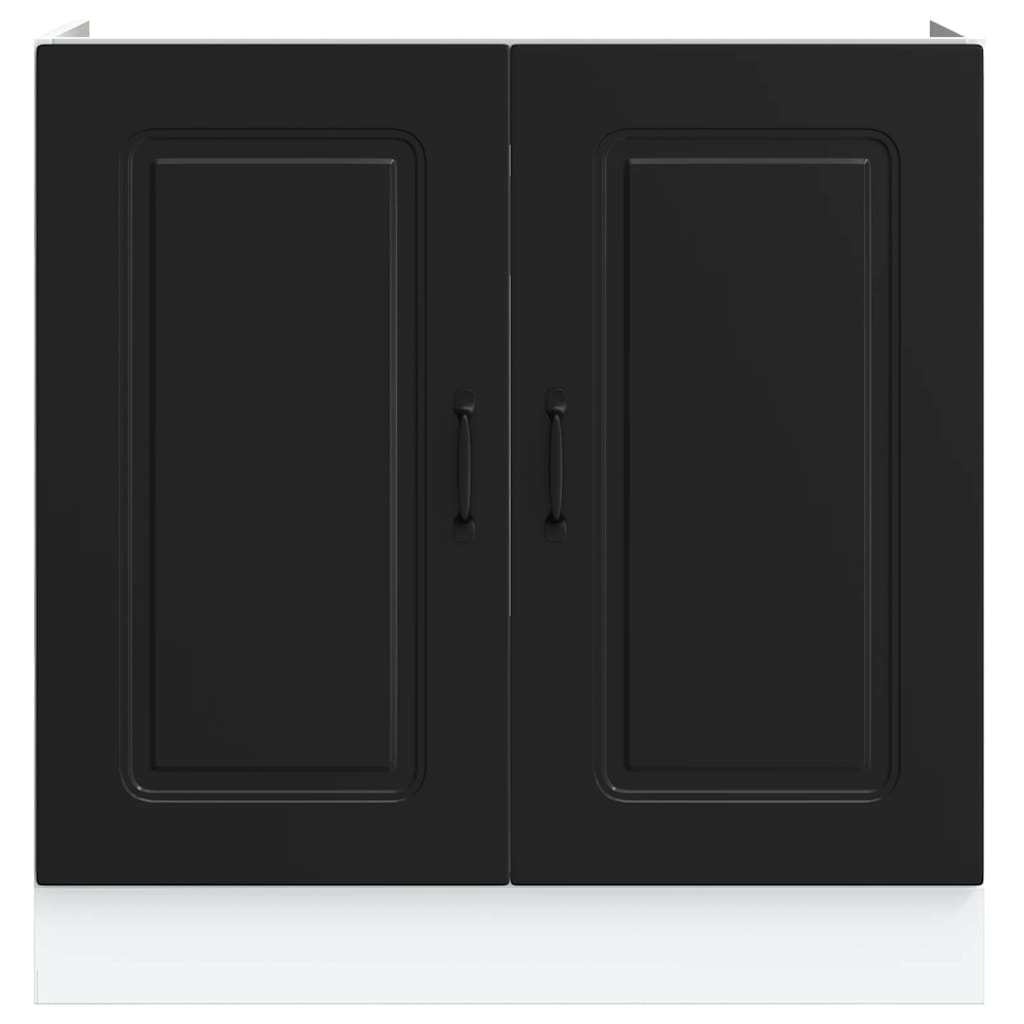 Spoelbakonderkast Kalmar 80x46x81,5 cm bewerkt hout zwart is nu te koop bij PeponiXL, paradijselijk wonen!