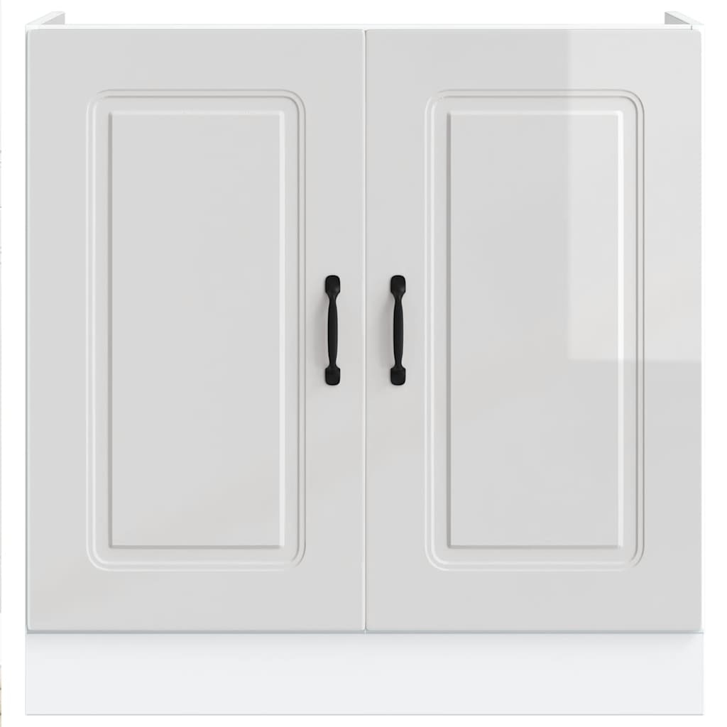 Spoelbakonderkast Kalmar 80x46x81,5cm bewerkt hout hoogglanswit is nu te koop bij PeponiXL, paradijselijk wonen!