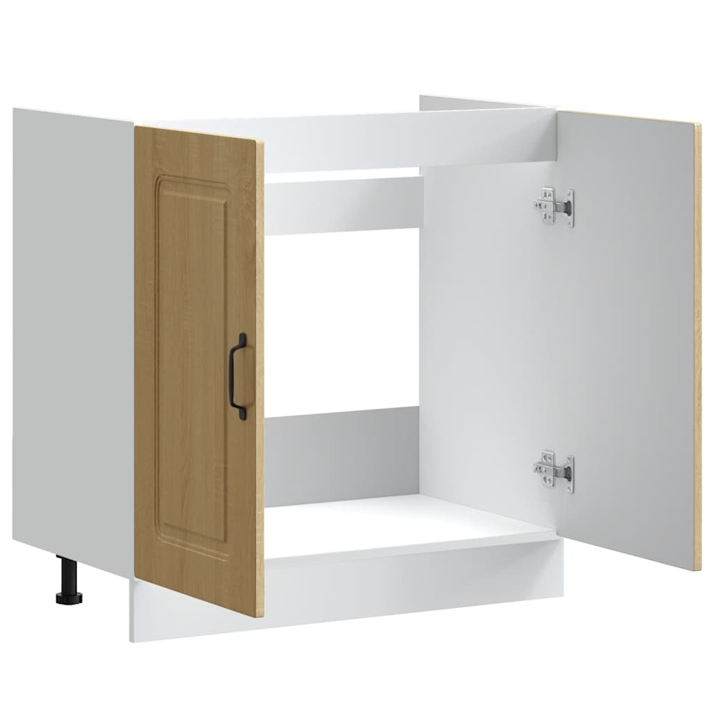 Spoelbakonderkast Kalmar 80x46x81,5cm bewerkt hout sonoma eiken is nu te koop bij PeponiXL, paradijselijk wonen!