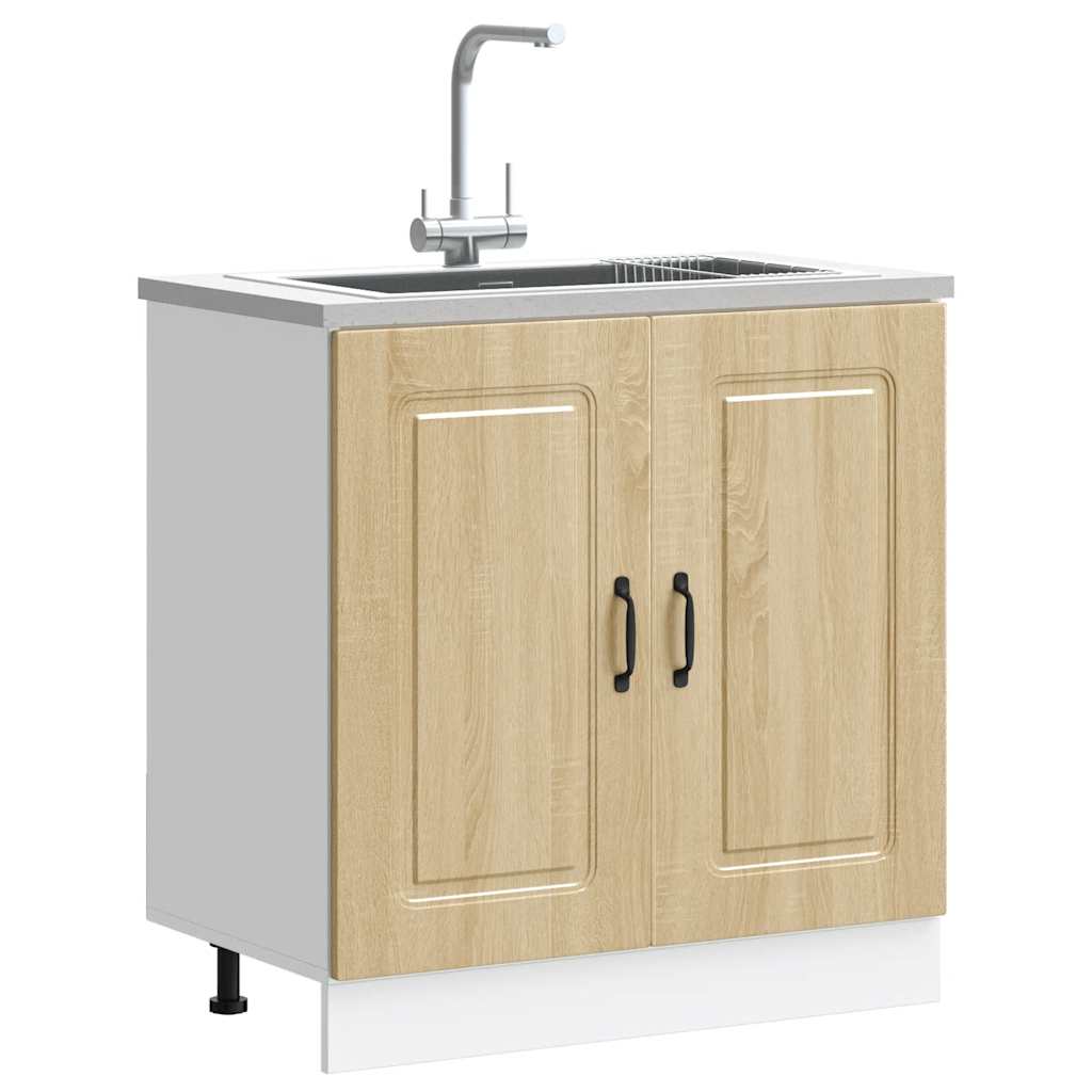Spoelbakonderkast Kalmar 80x46x81,5cm bewerkt hout sonoma eiken is nu te koop bij PeponiXL, paradijselijk wonen!