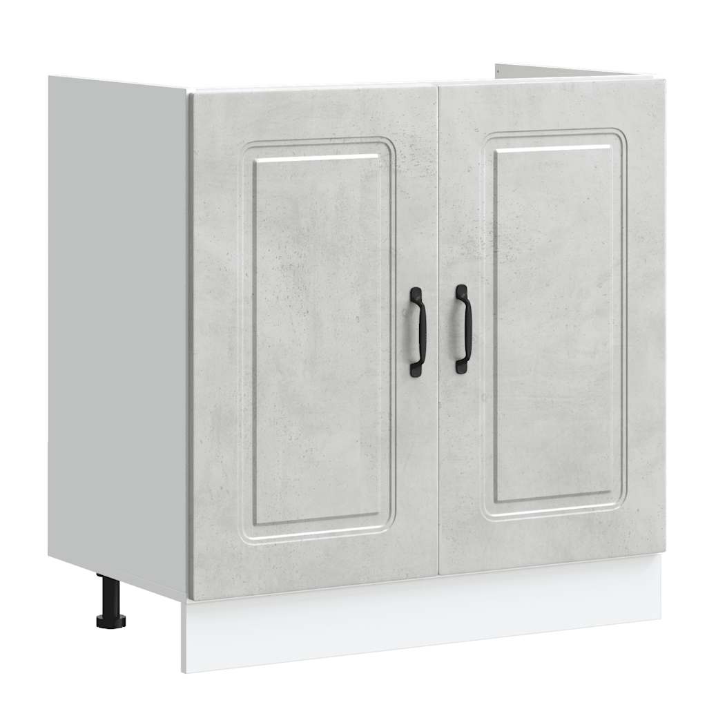 Spoelbakonderkast Kalmar 80x46x81,5 cm bewerkt hout betongrijs is nu te koop bij PeponiXL, paradijselijk wonen!