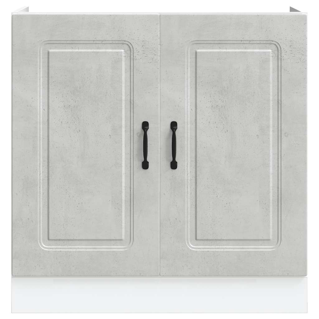Spoelbakonderkast Kalmar 80x46x81,5 cm bewerkt hout betongrijs is nu te koop bij PeponiXL, paradijselijk wonen!