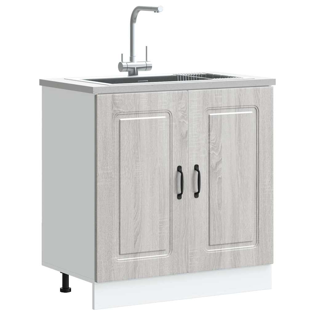 Spoelbakonderkast Kalmar 80x46x81,5cm bewerkt hout grijs sonoma is nu te koop bij PeponiXL, paradijselijk wonen!