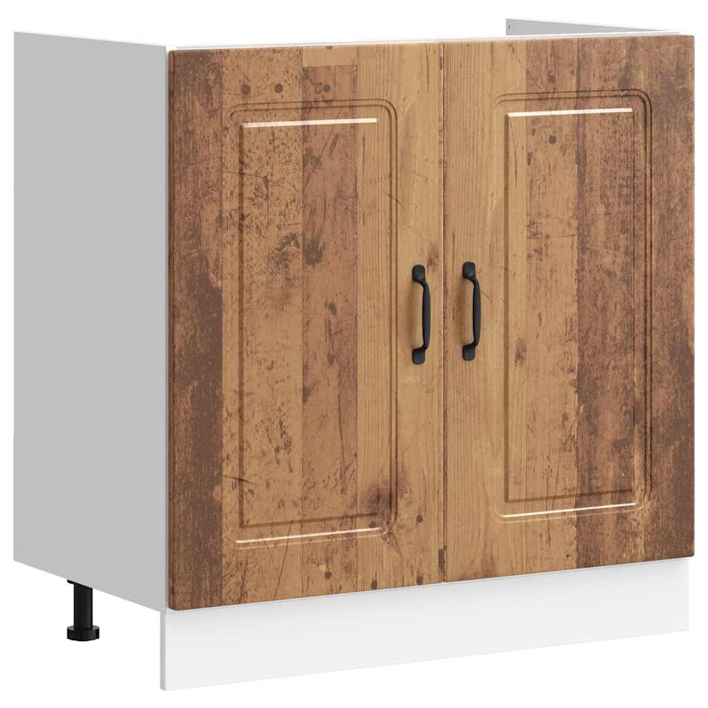 Spoelbakonderkast Kalmar 80x46x81,5 cm bewerkt hout oud hout is nu te koop bij PeponiXL, paradijselijk wonen!
