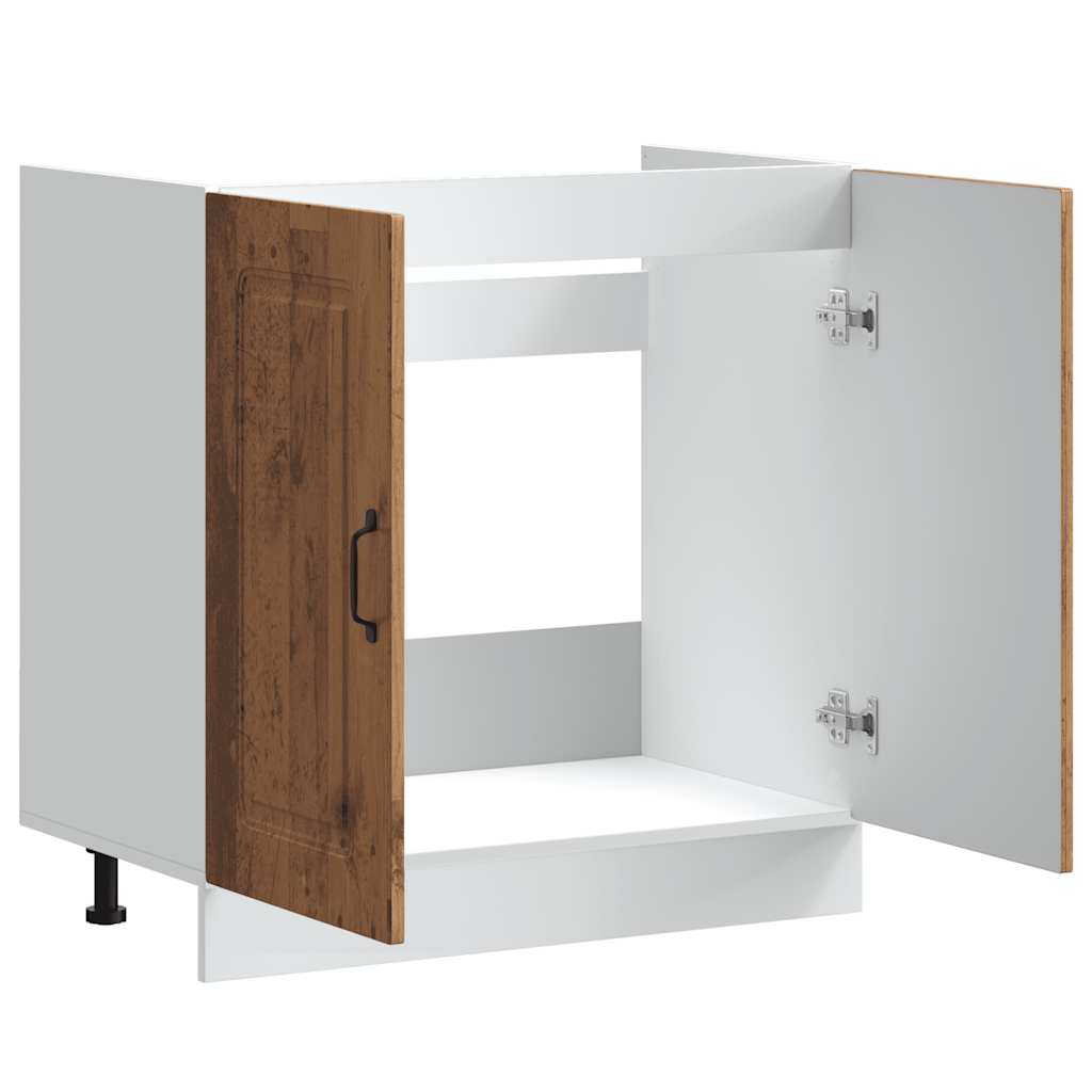 Spoelbakonderkast Kalmar 80x46x81,5 cm bewerkt hout oud hout is nu te koop bij PeponiXL, paradijselijk wonen!