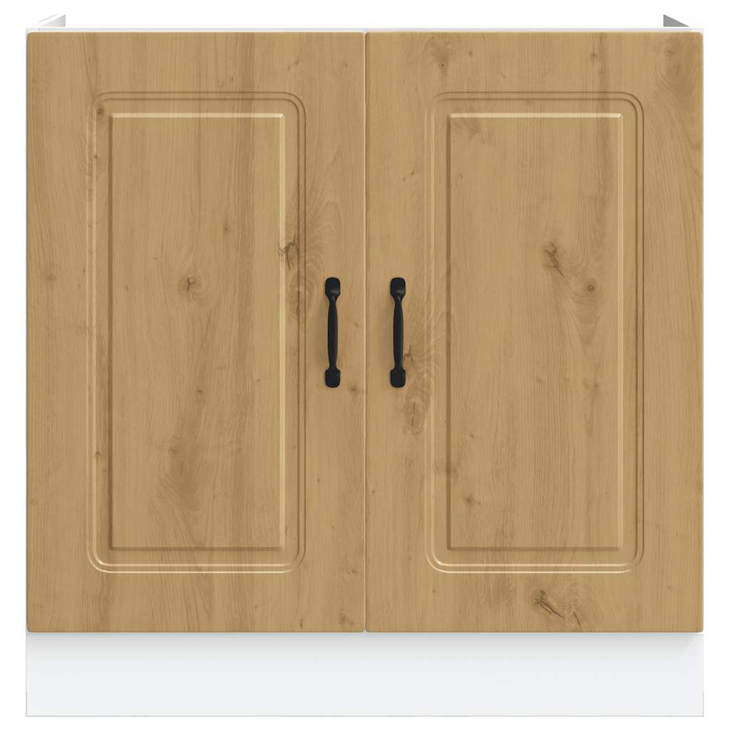 Spoelbakonderkast Kalmar 80x46x81,5 cm hout artisanaal eiken is nu te koop bij PeponiXL, paradijselijk wonen!
