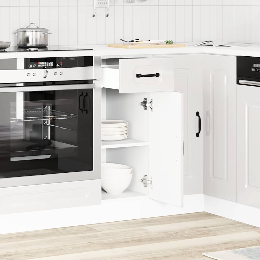 Onderkast Kalmar bewerkt hout hoogglans wit is nu te koop bij PeponiXL, paradijselijk wonen!