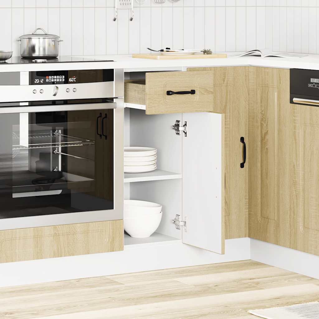 Onderkast Kalmar bewerkt hout sonoma eikenkleurig is nu te koop bij PeponiXL, paradijselijk wonen!