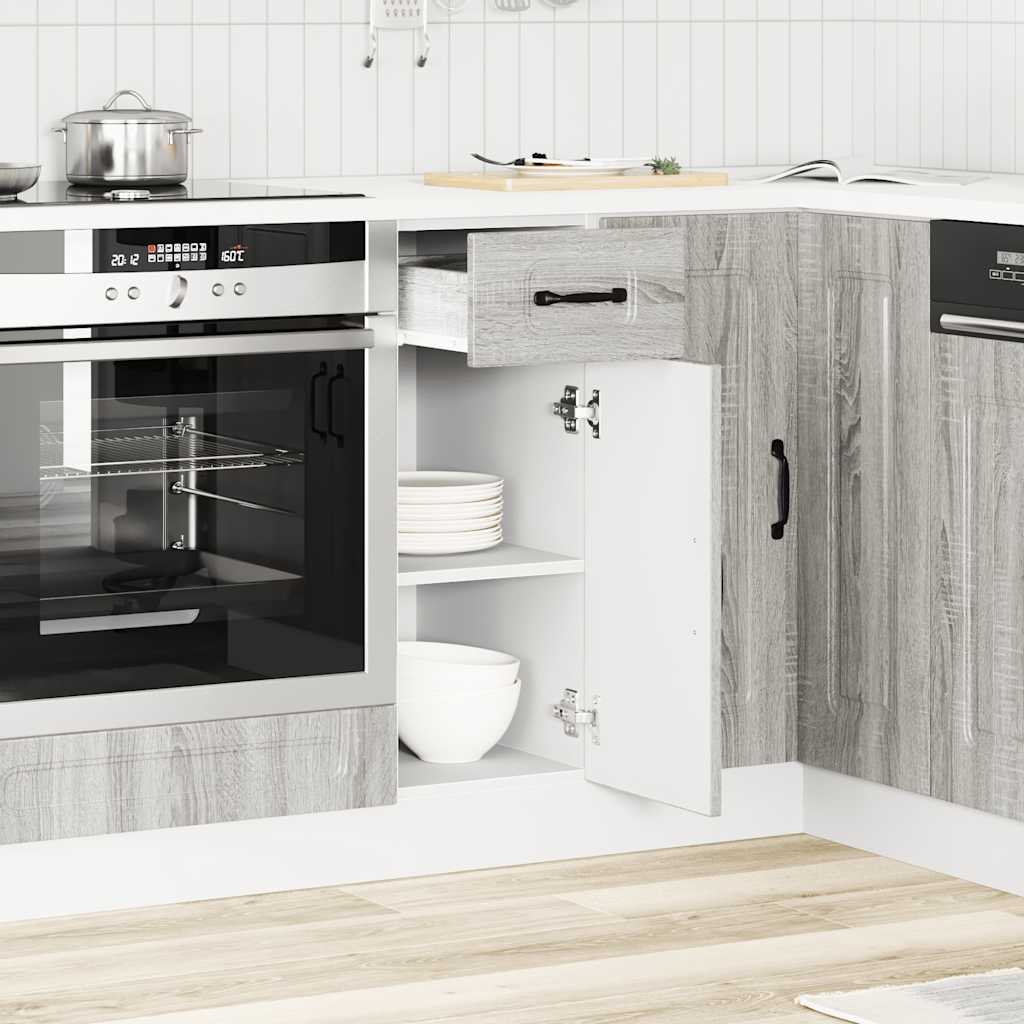 Onderkast Kalmar bewerkt hout grijs sonoma eiken is nu te koop bij PeponiXL, paradijselijk wonen!