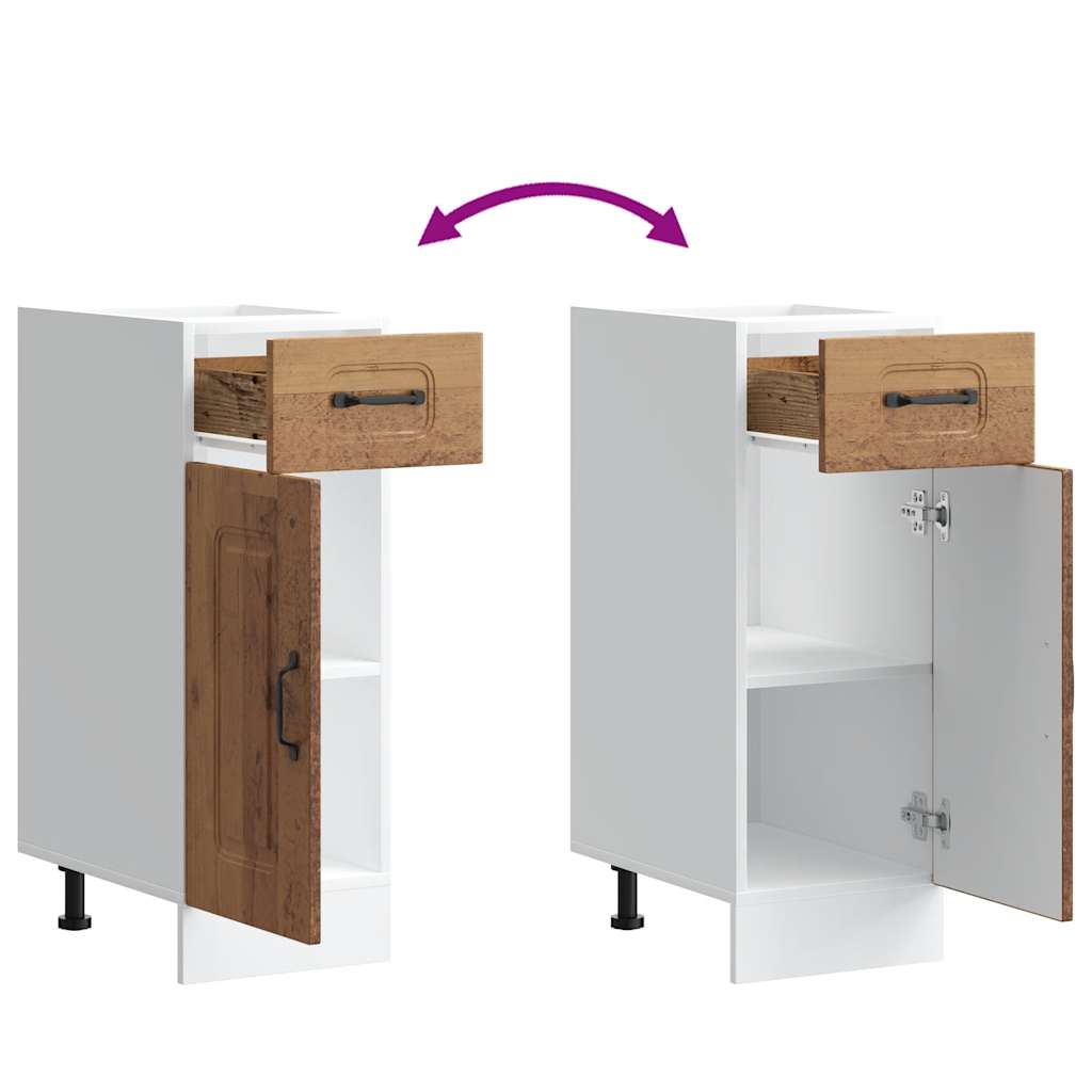 Onderkast Kalmar bewerkt hout oud houtkleurig is nu te koop bij PeponiXL, paradijselijk wonen!