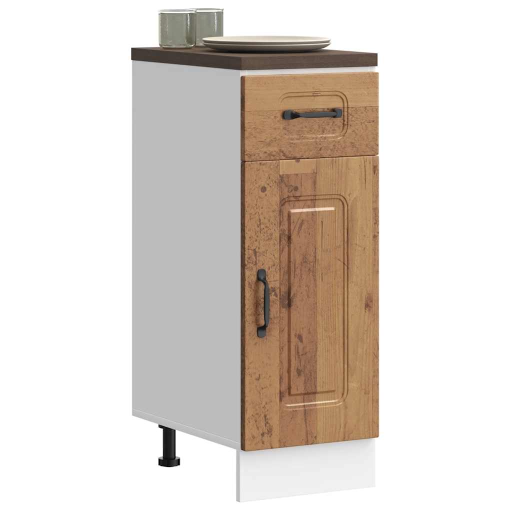 Onderkast Kalmar bewerkt hout oud houtkleurig is nu te koop bij PeponiXL, paradijselijk wonen!