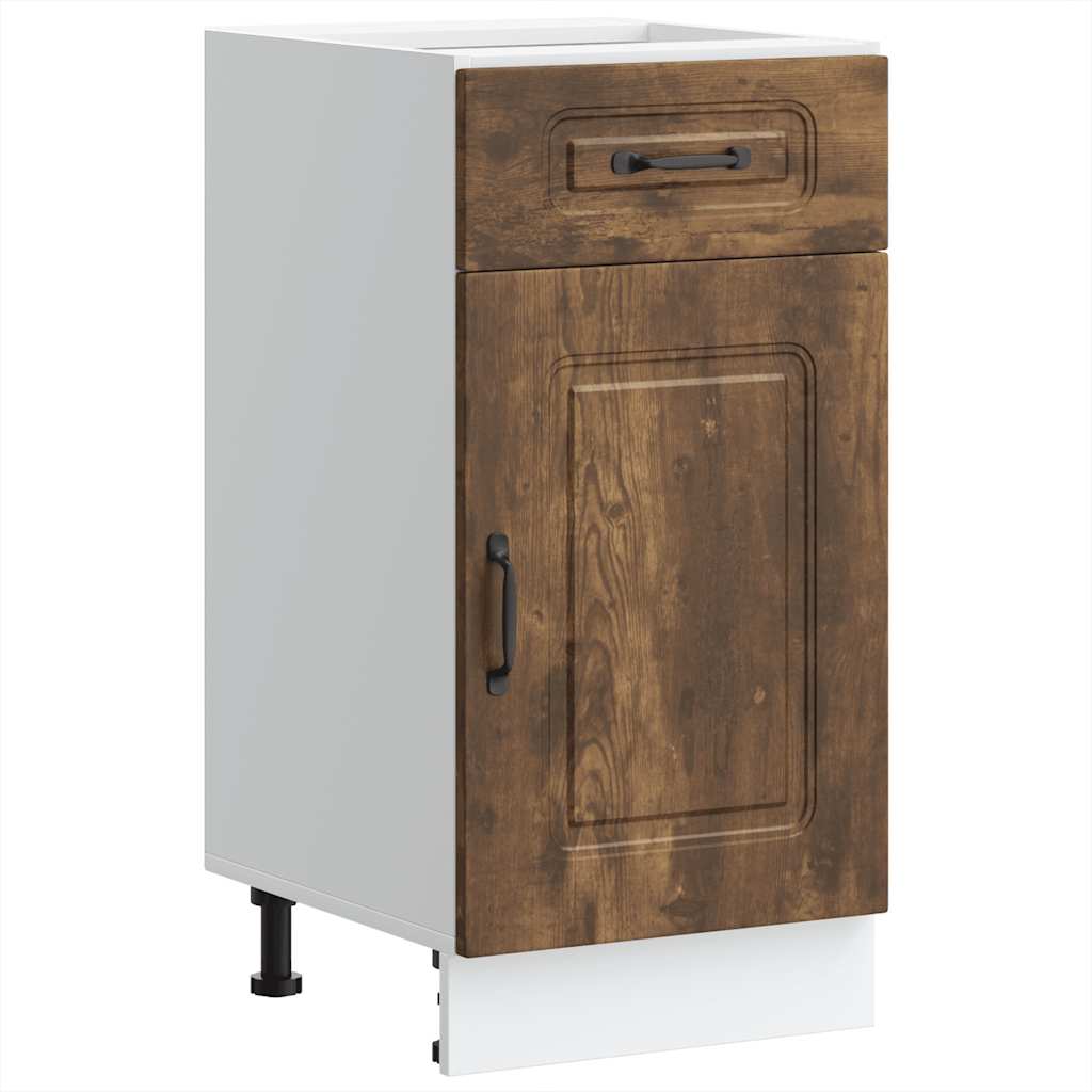 Onderkast Kalmar bewerkt hout gerookt eikenkleurig is nu te koop bij PeponiXL, paradijselijk wonen!