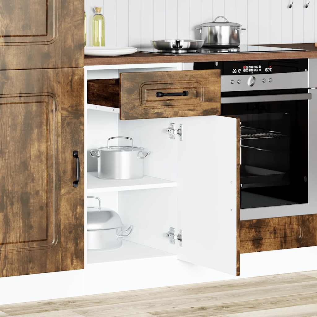 Onderkast Kalmar bewerkt hout gerookt eikenkleurig is nu te koop bij PeponiXL, paradijselijk wonen!