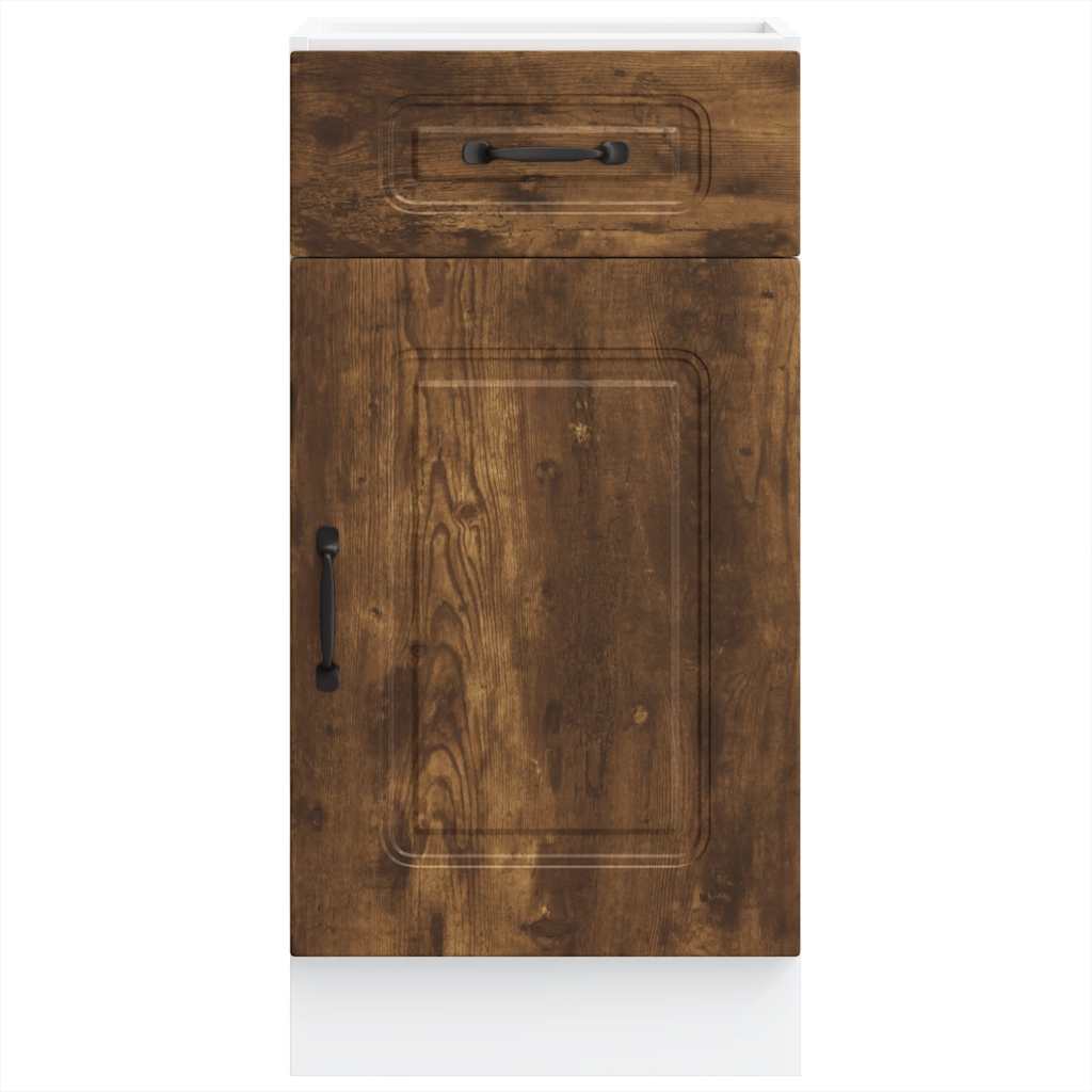 Onderkast Kalmar bewerkt hout gerookt eikenkleurig is nu te koop bij PeponiXL, paradijselijk wonen!