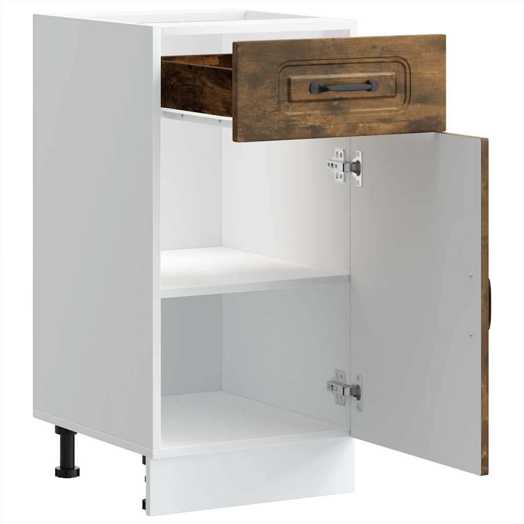 Onderkast Kalmar bewerkt hout gerookt eikenkleurig is nu te koop bij PeponiXL, paradijselijk wonen!