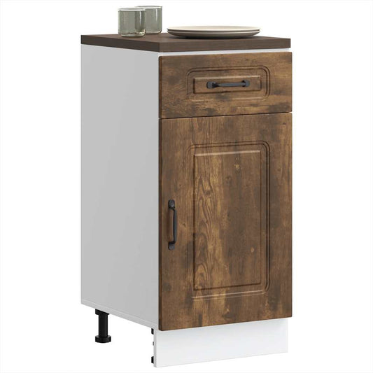 Onderkast Kalmar bewerkt hout gerookt eikenkleurig is nu te koop bij PeponiXL, paradijselijk wonen!