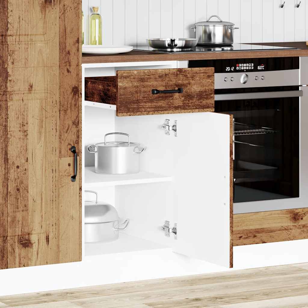 Onderkast Kalmar bewerkt hout oud houtkleurig is nu te koop bij PeponiXL, paradijselijk wonen!