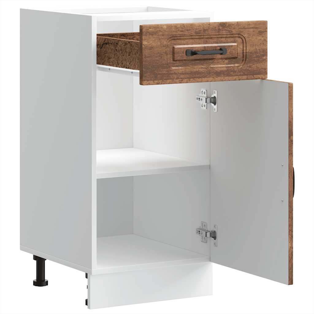 Onderkast Kalmar bewerkt hout oud houtkleurig is nu te koop bij PeponiXL, paradijselijk wonen!