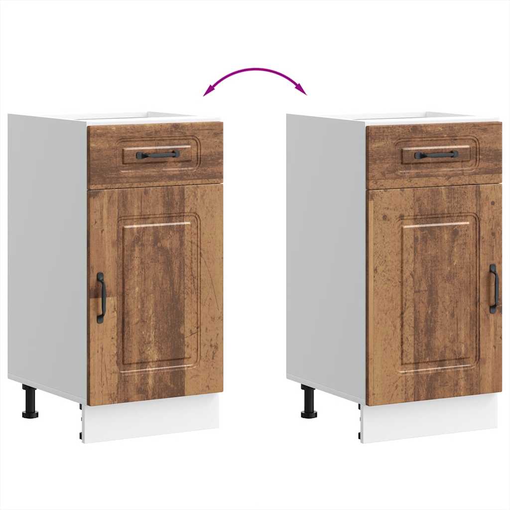 Onderkast Kalmar bewerkt hout oud houtkleurig is nu te koop bij PeponiXL, paradijselijk wonen!