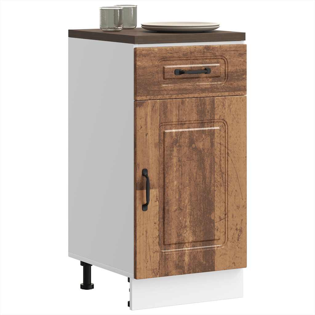 Onderkast Kalmar bewerkt hout oud houtkleurig is nu te koop bij PeponiXL, paradijselijk wonen!