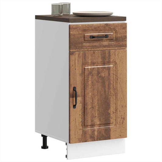 Onderkast Kalmar bewerkt hout oud houtkleurig is nu te koop bij PeponiXL, paradijselijk wonen!