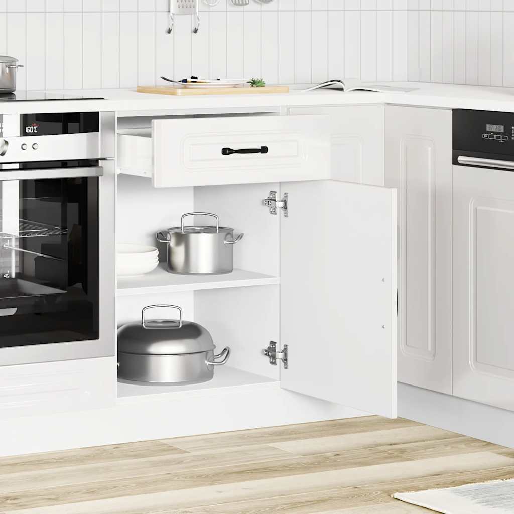Onderkast Kalmar bewerkt hout hoogglans wit is nu te koop bij PeponiXL, paradijselijk wonen!
