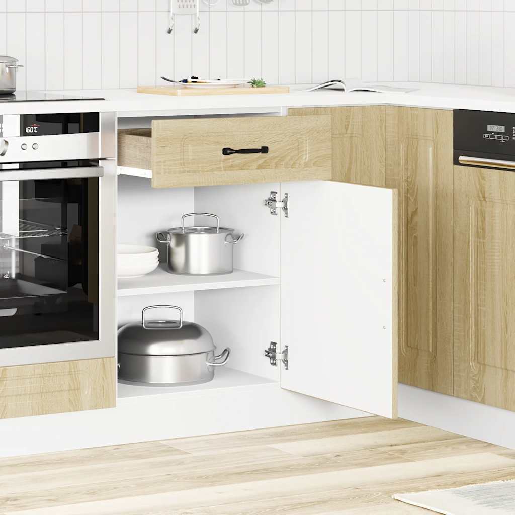 Onderkast Kalmar bewerkt hout sonoma eikenkleurig is nu te koop bij PeponiXL, paradijselijk wonen!