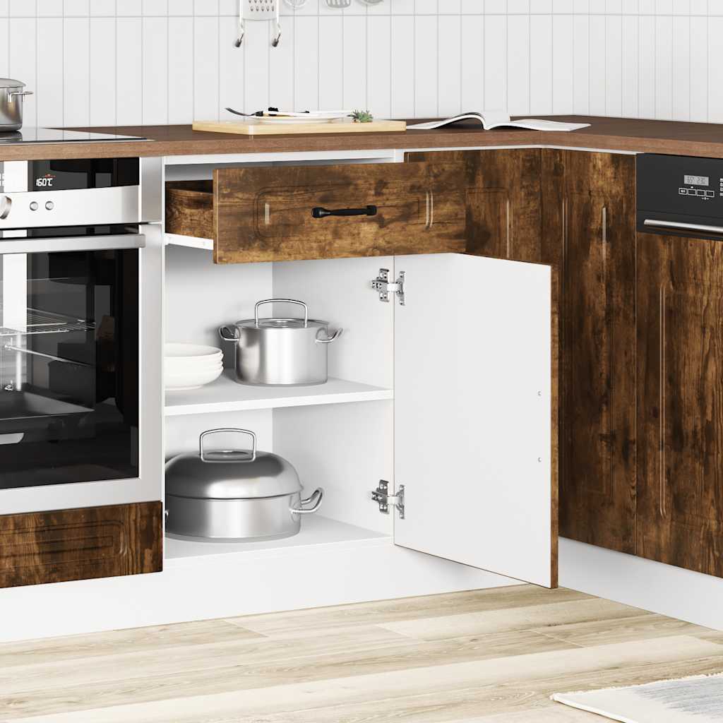 Onderkast Kalmar bewerkt hout gerookt eikenkleurig is nu te koop bij PeponiXL, paradijselijk wonen!