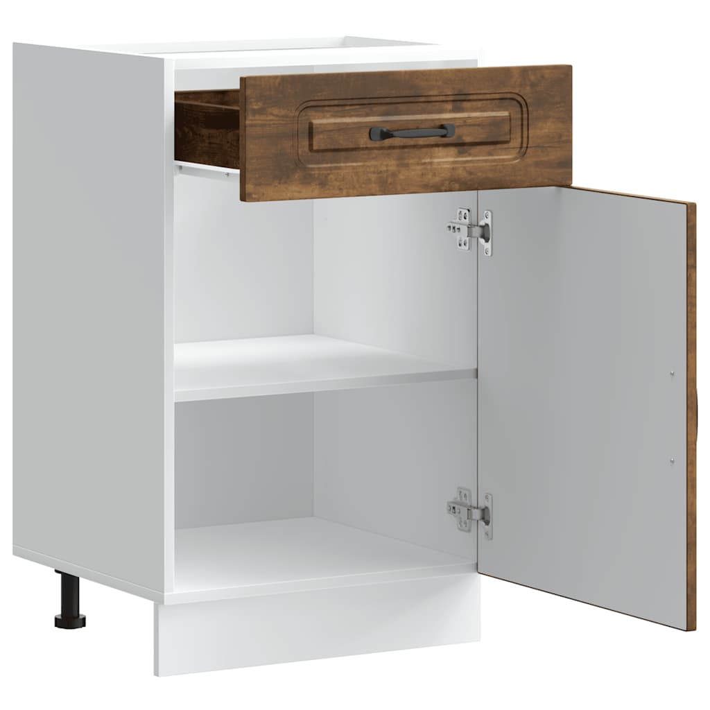 Onderkast Kalmar bewerkt hout gerookt eikenkleurig is nu te koop bij PeponiXL, paradijselijk wonen!