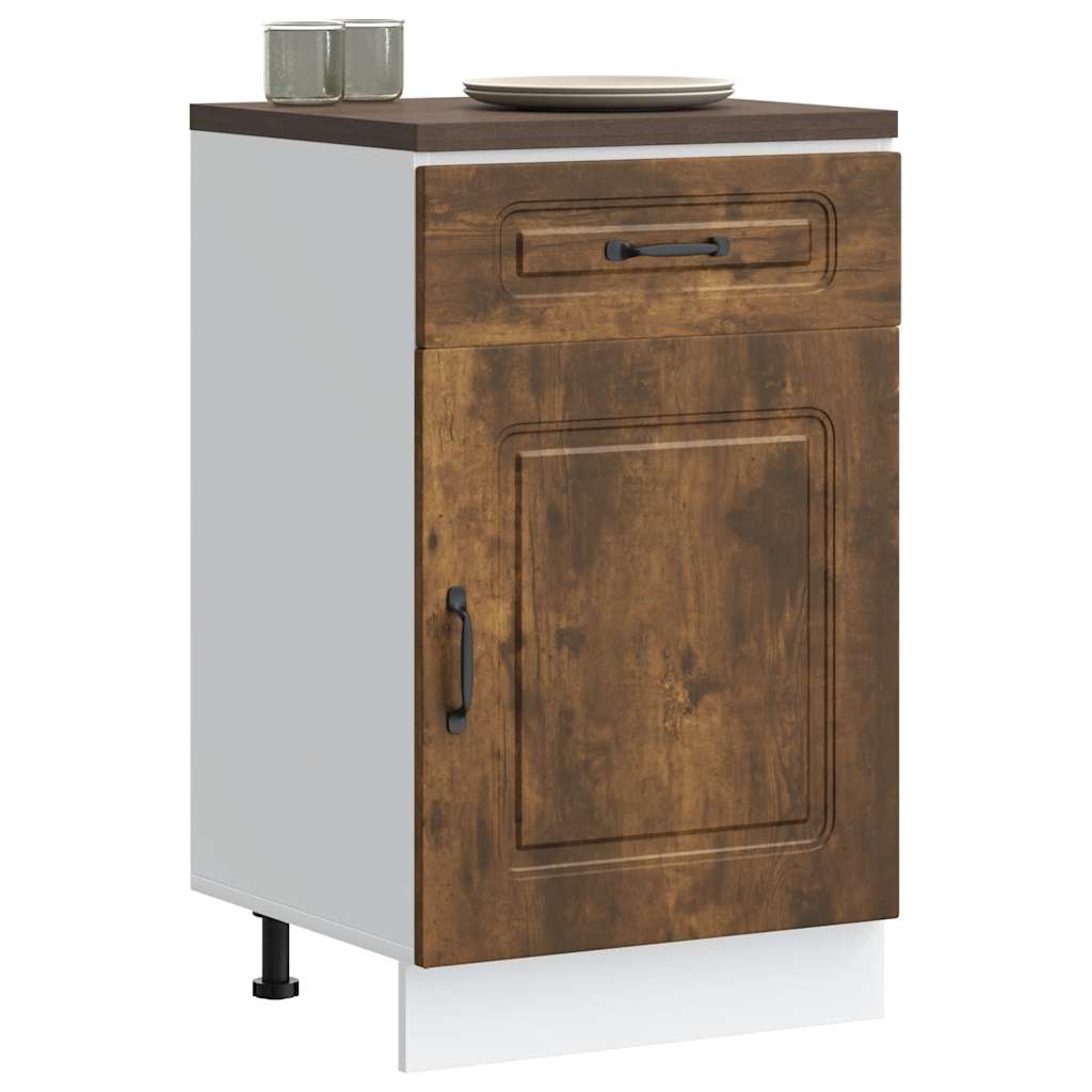 Onderkast Kalmar bewerkt hout gerookt eikenkleurig is nu te koop bij PeponiXL, paradijselijk wonen!