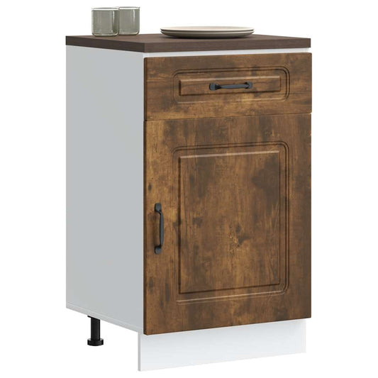 Onderkast Kalmar bewerkt hout gerookt eikenkleurig is nu te koop bij PeponiXL, paradijselijk wonen!