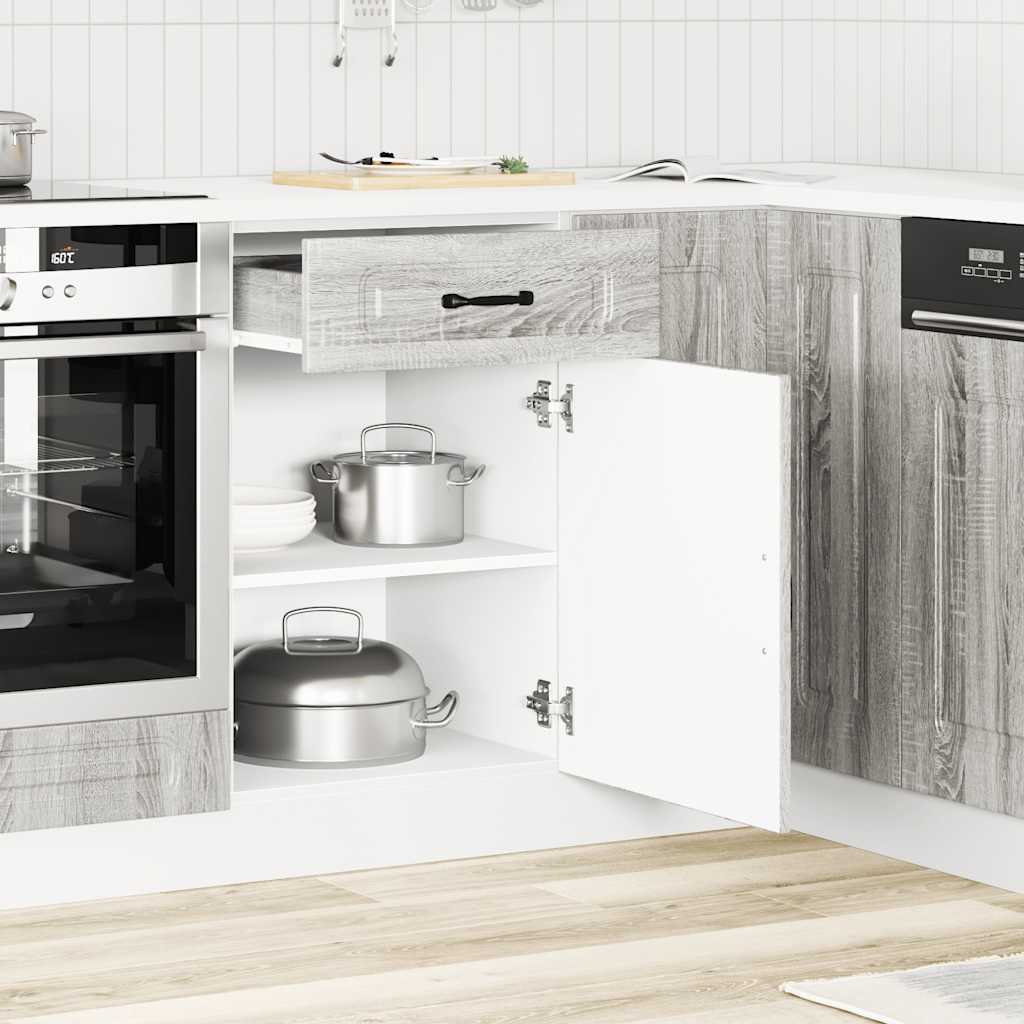 Onderkast Kalmar bewerkt hout grijs sonoma eiken is nu te koop bij PeponiXL, paradijselijk wonen!