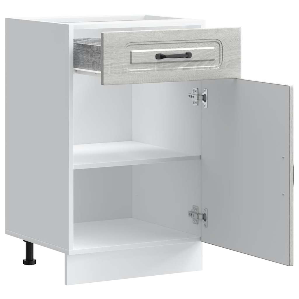 Onderkast Kalmar bewerkt hout grijs sonoma eiken is nu te koop bij PeponiXL, paradijselijk wonen!