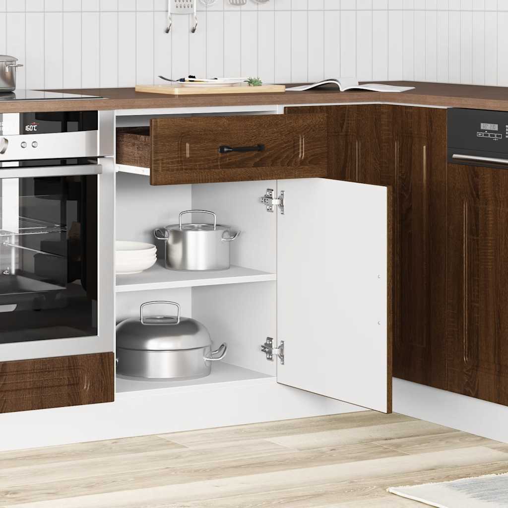 Onderkast Kalmar bewerkt hout bruin eikenkleur is nu te koop bij PeponiXL, paradijselijk wonen!