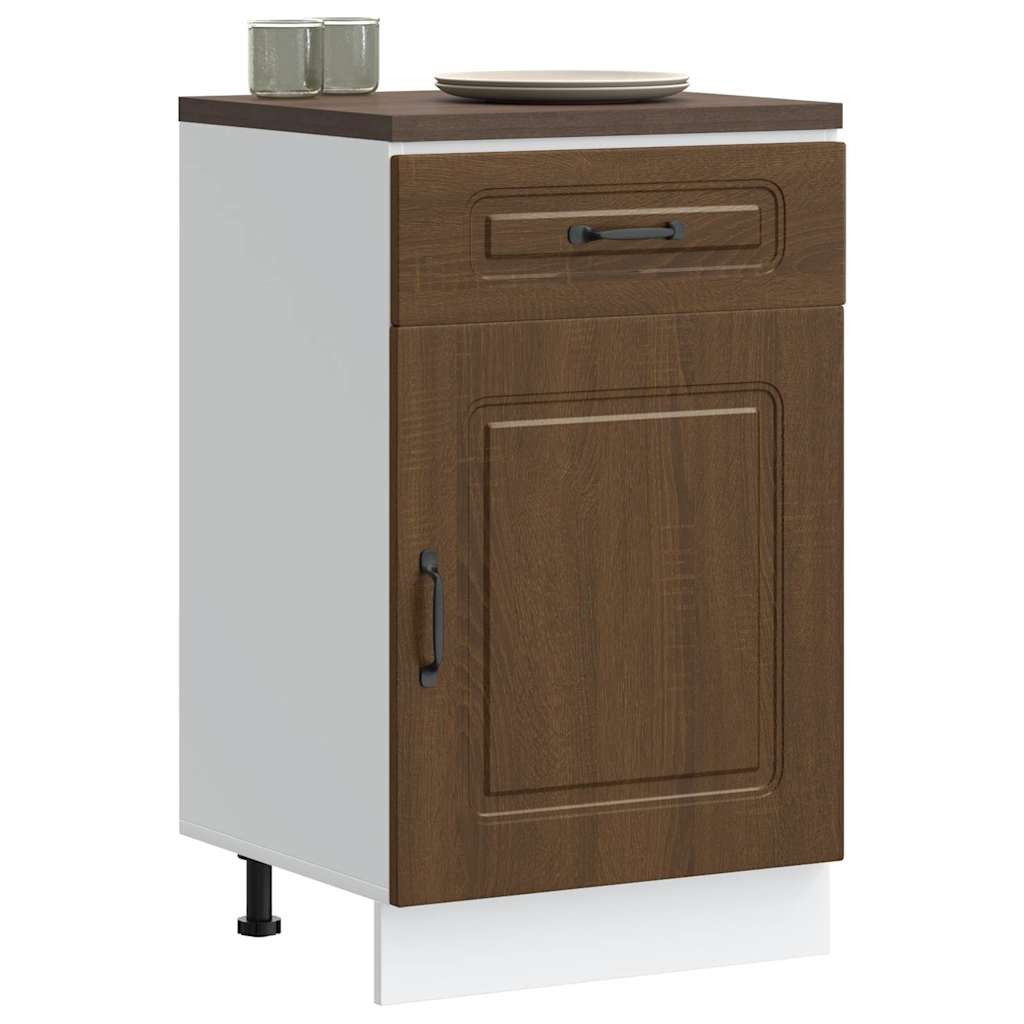 Onderkast Kalmar bewerkt hout bruin eikenkleur is nu te koop bij PeponiXL, paradijselijk wonen!