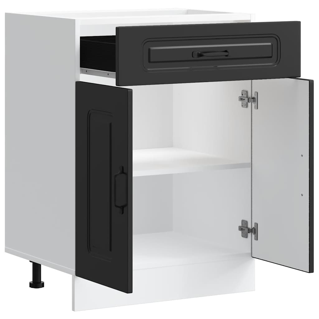 Onderkast Kalmar bewerkt hout zwart is nu te koop bij PeponiXL, paradijselijk wonen!