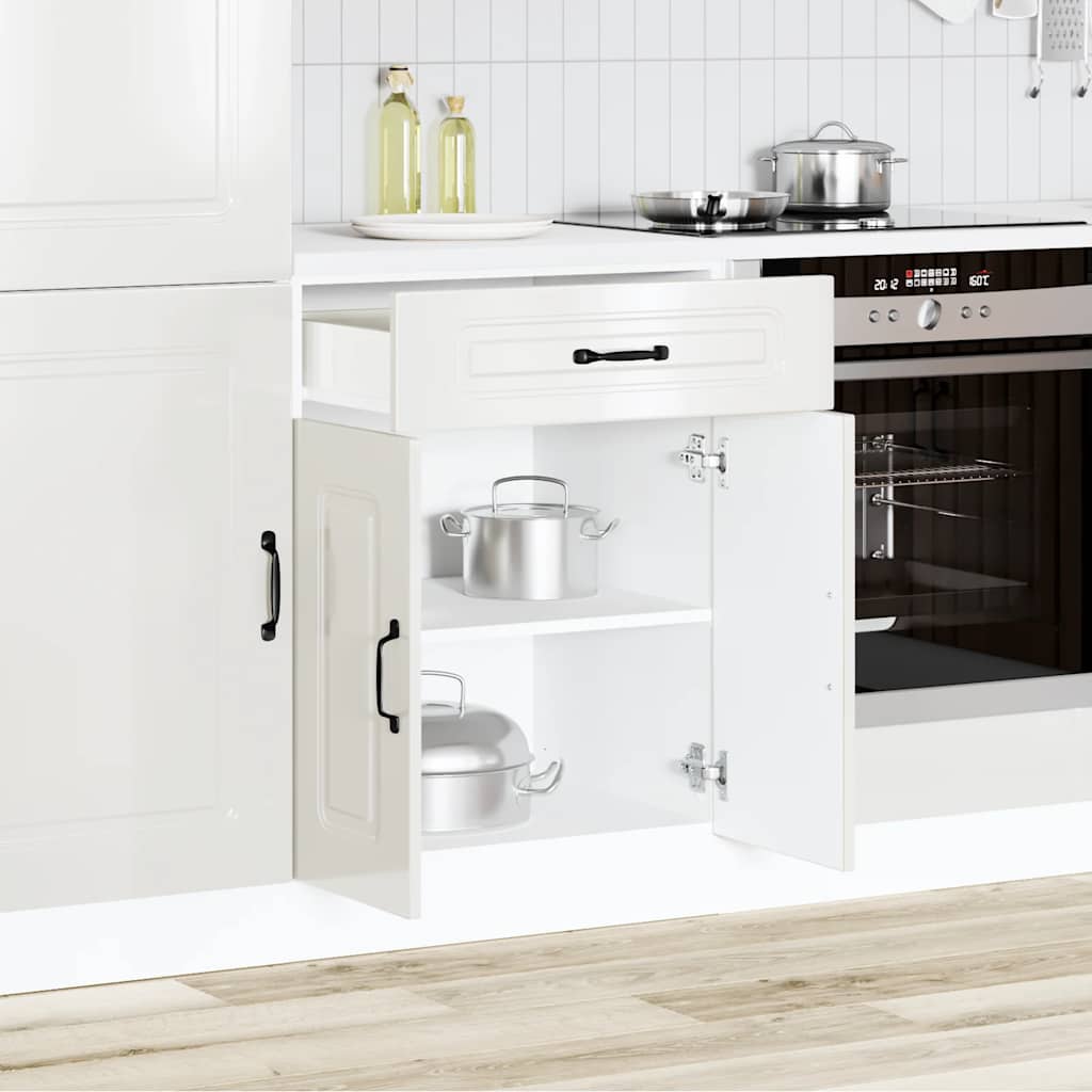 Onderkast Kalmar bewerkt hout hoogglans wit is nu te koop bij PeponiXL, paradijselijk wonen!