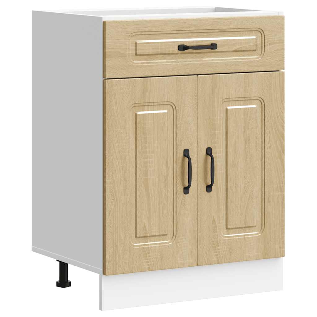Onderkast Kalmar bewerkt hout sonoma eikenkleurig is nu te koop bij PeponiXL, paradijselijk wonen!