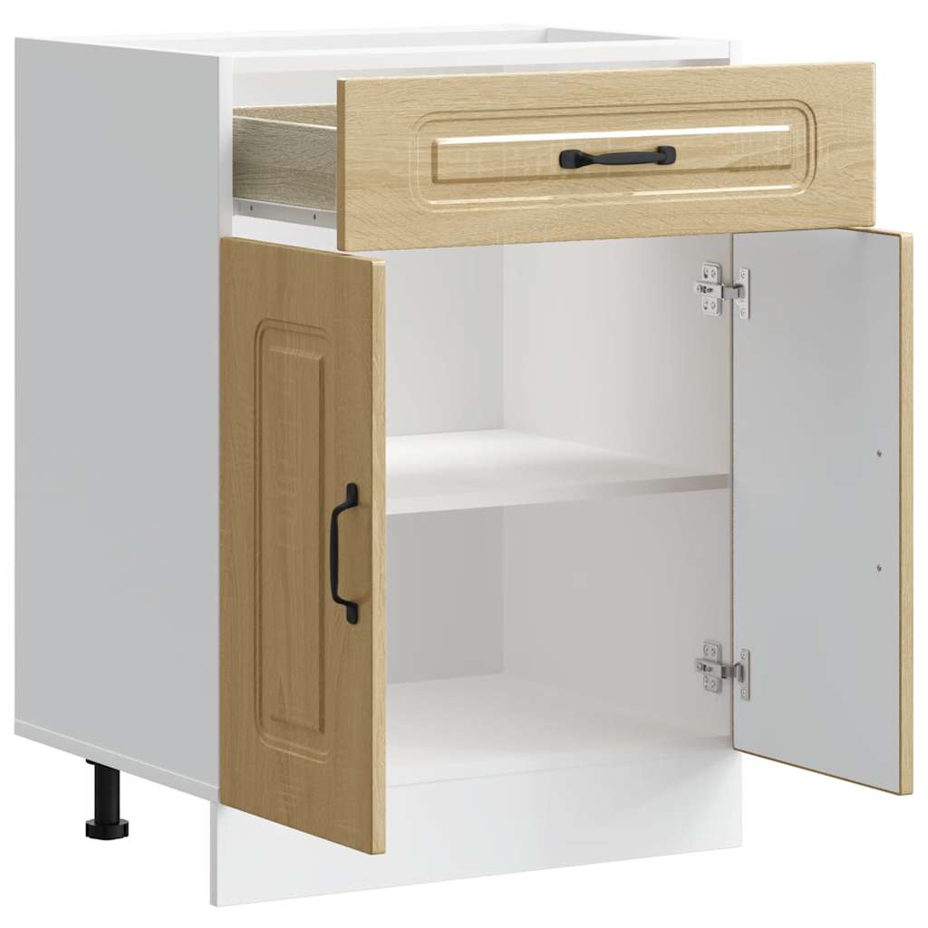 Onderkast Kalmar bewerkt hout sonoma eikenkleurig is nu te koop bij PeponiXL, paradijselijk wonen!