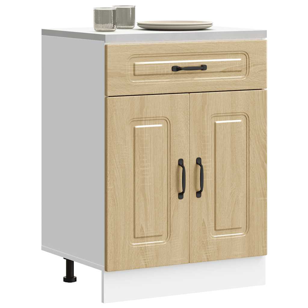 Onderkast Kalmar bewerkt hout sonoma eikenkleurig is nu te koop bij PeponiXL, paradijselijk wonen!