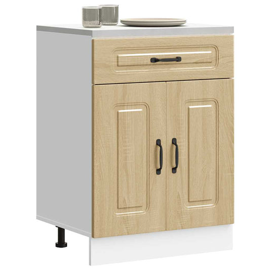 Onderkast Kalmar bewerkt hout sonoma eikenkleurig is nu te koop bij PeponiXL, paradijselijk wonen!