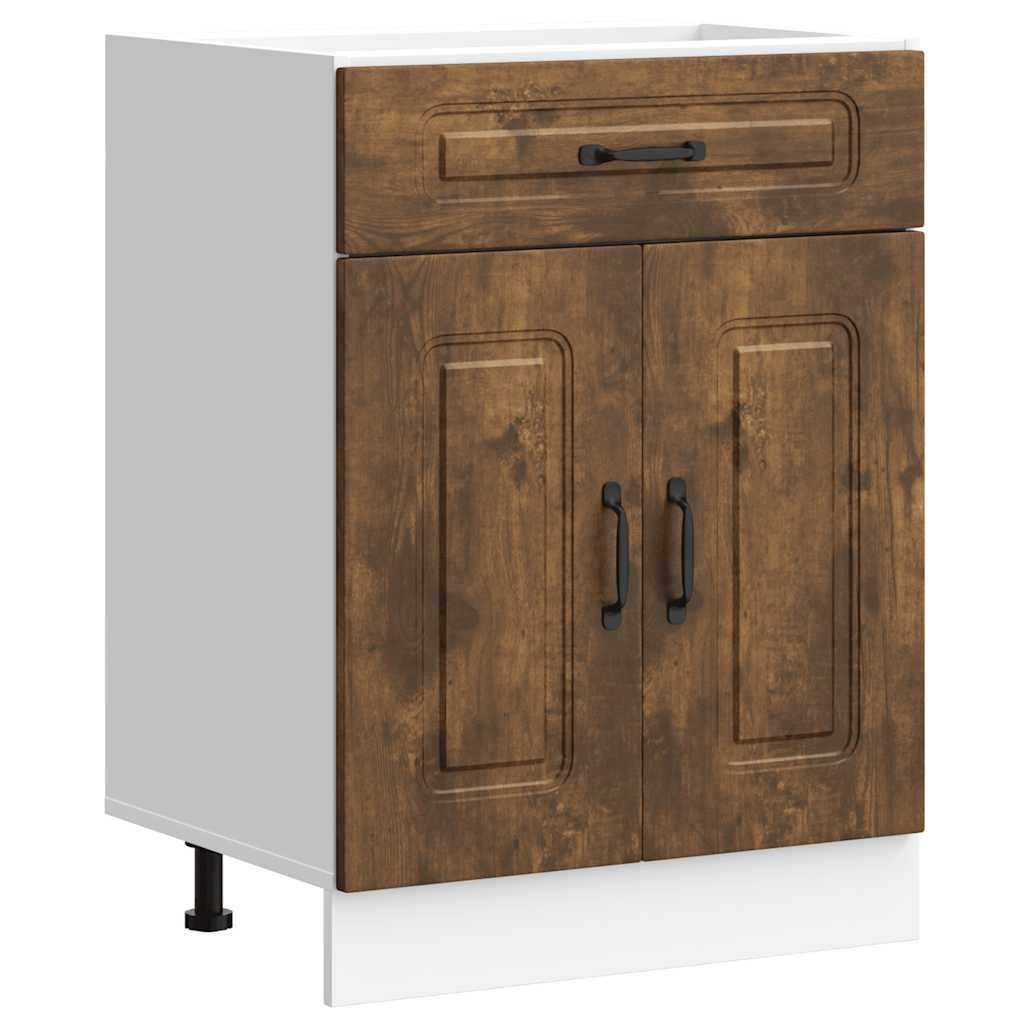 Onderkast Kalmar bewerkt hout gerookt eikenkleurig is nu te koop bij PeponiXL, paradijselijk wonen!