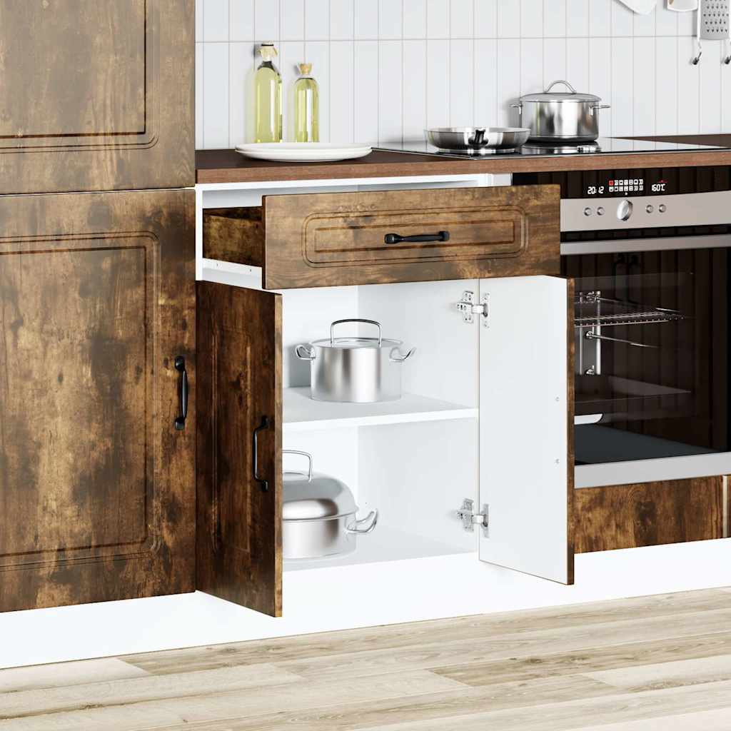 Onderkast Kalmar bewerkt hout gerookt eikenkleurig is nu te koop bij PeponiXL, paradijselijk wonen!